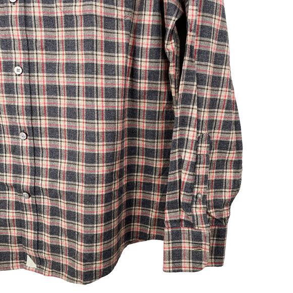 Untuckit Plaid Button Down Shirt XXL Grey Brown Red Flannel New - Picture 6 of 13